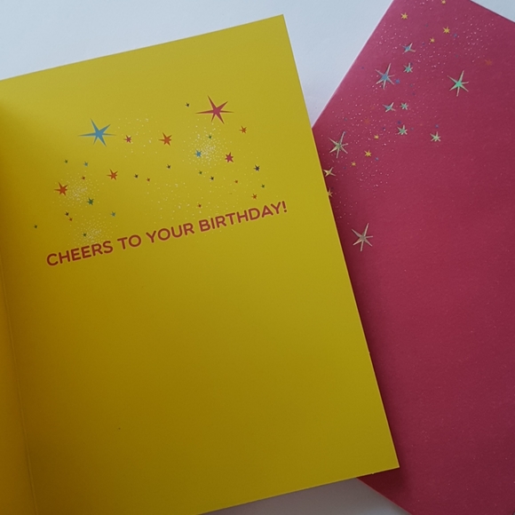 2 pcs C R Gibson Luxury Card Cheers to Your Birthday (1 Card with Envelope) - Picture 15 of 16